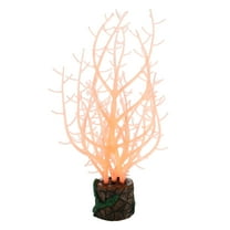 Unique Bargains Aquarium Tree Coral Fluorescence Aquatic Artificial Coral for Fish Orange