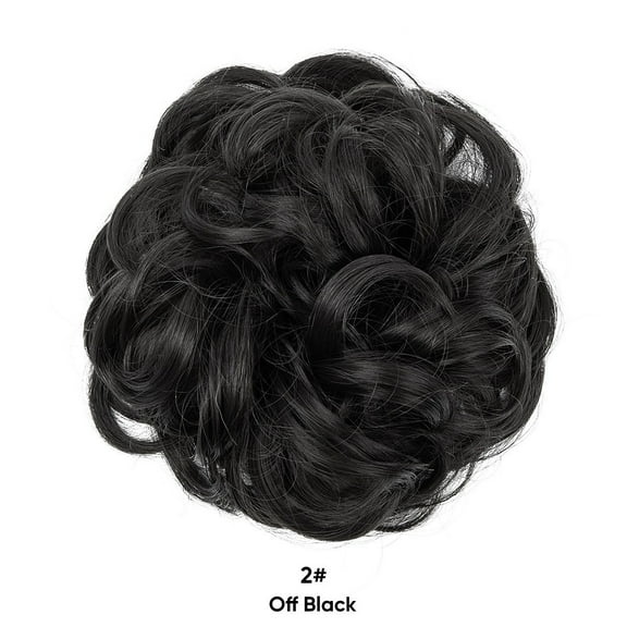 Namzi Messy Bun Hair Piece Wavy Curly for Women Hair Bun Hair Piece with Elastic Band Scrunchies Stretchy Fluffy Chignon Ponytail Hairpieces Updos for Women,Black