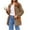 Brown, variant on Turilly Women's Contrasting Zipper Coats Pocket Long Sleeved Stand Up Collar Casual Jacket Top