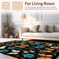 thumbnail image 2 of Flatwoven High Traffic Area Rug, Vivid Butterfly Botanical Motif, Non Slip, Stain Resistant, Washable Area Rugs for Living Room, Bedroom(Orange, 4X6), 2 of 8