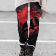 thumbnail image 2 of WULMLEO Women's Digital Skull Printted Ankle Elastic Tights Legging Red M, 2 of 7