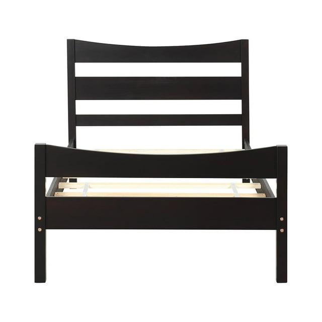 Giantex Twin Size Wood Bed Frame, Panel Bed Mattress Foundation w/Strong Support for Kids, No Box Spring Needed