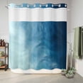 thumbnail image 6 of No Hook Shower Curtain, Blue Ombre Shower Curtains for Bathroom with See Through Top Window, Coastal Beach Modern Abstract Art Waterproof & Washable Bath Curtain 66"x72", 6 of 9