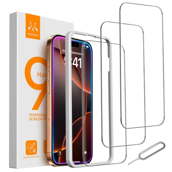 Protector de pantalla Mkeke para iPhone 16 Pro Max 6.9", paquete de 3