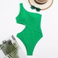 thumbnail image 4 of Samickarr One Shoulder Swimsuits For Women One Piece Sleeveless High Waisted Hollow Out Swimwear With Chest Cushion No Steel Support Bathing Suit, 4 of 9