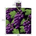 thumbnail image 2 of Grape Canvas Picnic Mat Waterproof and Portable Outdoor Blanket for Beach, Camping, Travel - Large Size with Carry Strap - Navy Blue Stripe Design, 2 of 6