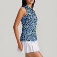 thumbnail image 4 of Women's Sleeveless Golf Shirt Collared Zip Up Collared Tank Top, Quick Dry Polyester for Tennis and Gym Blue M, 4 of 6