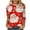 White, variant on Lolmot Plus Size Tops for Women Christmas Snowman Snowflake Santa Print Blouse Round Neck 3/4 Sleeve Fashion Fall Tops