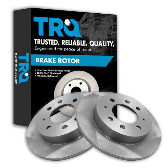 TRQ Rear Brake Rotors Set Solid Fits Select 2004-2009 Kia Spectra 2005-2009 Spectra5