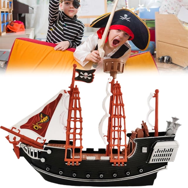Barco Pirata para niños Juguete de simulación, Barco Pirata para niños Modelo de Barco Pirata Adornos de decoración del hogar Durabilidad Mejorada
