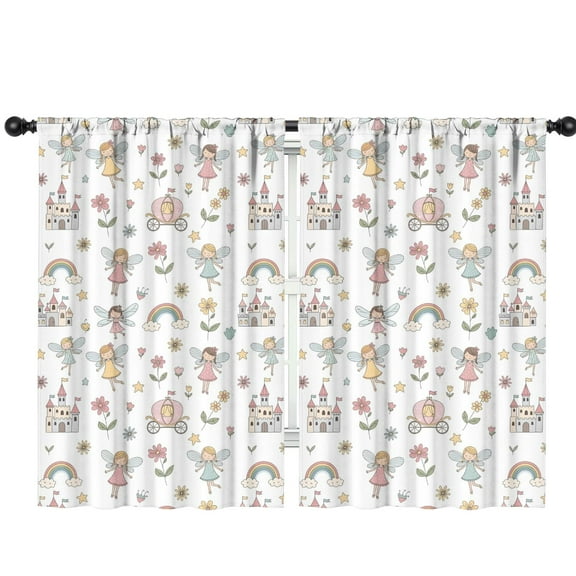Blackout Kids Curtains,Fairy Princess Carriage Pattern Childrens Insulated Curtains Set Of 2,Bedroom Essentials,Toddler Room Decor 42"x63"