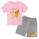 thumbnail image 2 of Conjunto de 2 piezas de camiseta y pantalones cortos con estampado de El Rey León Simba para niños y adolescentes, ropa informal de manga corta, traje de moda, 2 of 5