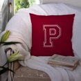 thumbnail image 3 of Letter P Initial Monogram - Maroon and White Fabric Decorative Pillow, 3 of 4