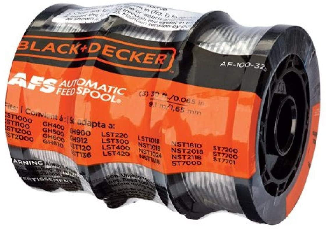 3 BLACK+DECKER AF1003ZP 30ft 0.065 inch Line String Trimmer Replacement Spool 