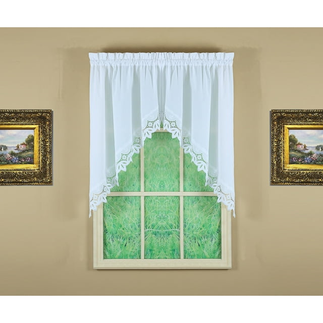 Curtain Today's Heirloom Battenberg con ojales, 38 pulgadas, color blanco