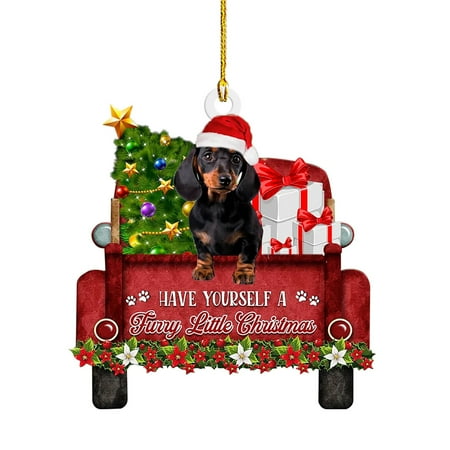 

Papaba Christmas Tree Pendant Decorative Adorable Practical Christmas Tree Furniture Stairs Sled Doggy Pendant