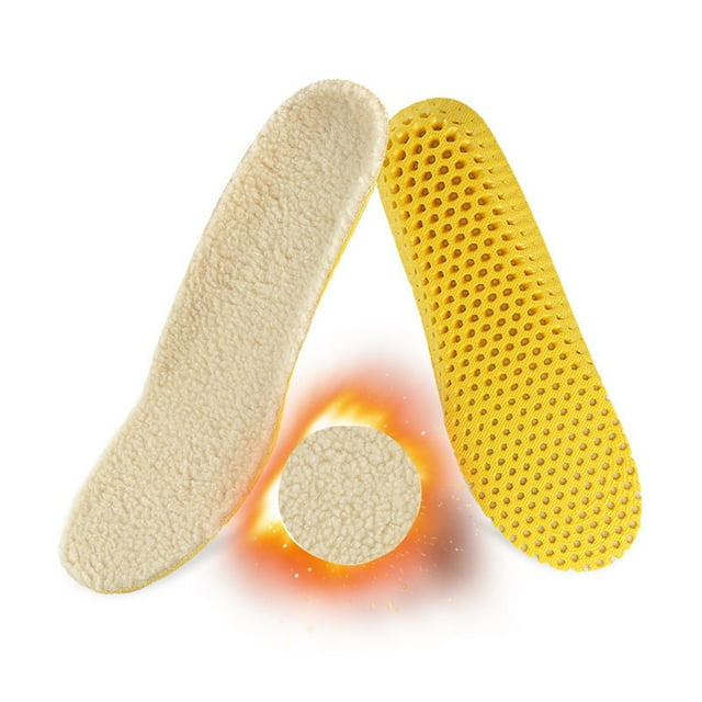 tredstone 2x Breathable And Comfortable Insole Enjoy Breathable Comfort All Day Long Polyester Imitation Wool Insoles Warm Insoles yellow S 1Set