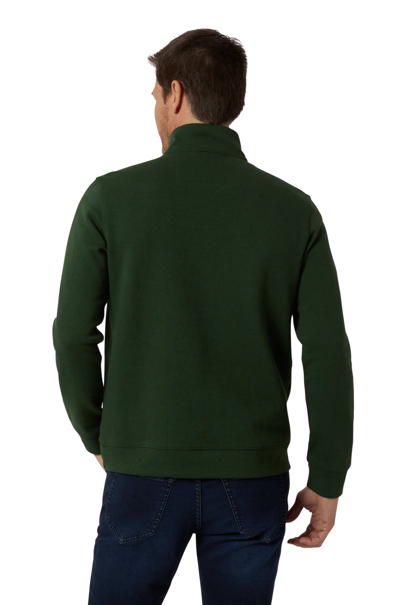 Chaps Men's & Big Men's Cotton Interlock Quarter Zip Mock Neck