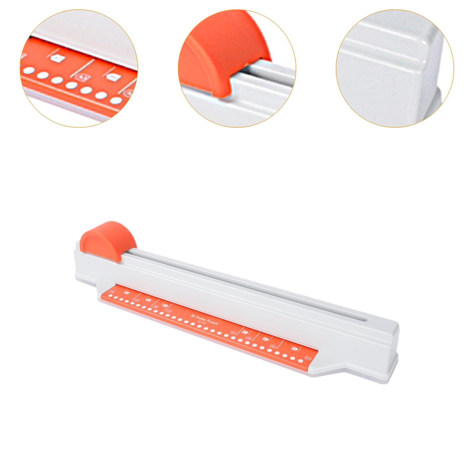 S SERENABLE 30 Hole Puncher Hole Punch Tool 5 Sheet A4/30 Holes Manual Desktop Hole Pouch Binding Machine Paper Punches for Orange