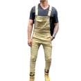 thumbnail image 1 of Men Bib Pants Denim Jeans Suspenders Overalls Straight Skinny Jumpsuits Trousers, 1 of 4