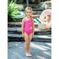 thumbnail image 3 of Barbie Girls Swimsuit Waist Cutout Allover Print One Piece Swimwear One Shoulder Bathing Suit Sizes 4-5Y, 3 of 10