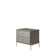 thumbnail image 6 of Manhattan Comfort Jasper Engineered Wood Nightstand in Gray Gloss/Gold, 6 of 8