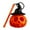 C, variant on XHKUYI Halloween Witch Hat Pumpkin Lantern Decor 6.3 inch, Portable Handheld Pumpkin with Detachable Handle & Black Witch Hat, for Haunted House Indoor Outdoor Halloween Party Decorations
