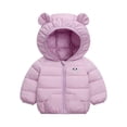 thumbnail image 2 of Jacket Kids Toddler Boys Girls Winter Windproof Cartoon Print Bear Ears Hooded Coat, 2 of 4