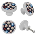thumbnail image 4 of Baseball Fluorescent Drawer Pulls - Round Knobs - Glow-in-the-Dark Door Handles - 4-Pack - Suitable for Cabinets, Wardrobes, Dressers - Furniture Decor with Screws, 4 of 6