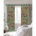 thumbnail image 2 of Boho Green Flowers Black Out Curtains 84 Inch Long for Living Room, Spring Abstract Watercolor Floral Leaf Blackout Curtain Shade Thermal Insulated Window Curtains Grommet Drapes 42"x84" 2 Panels, 2 of 8