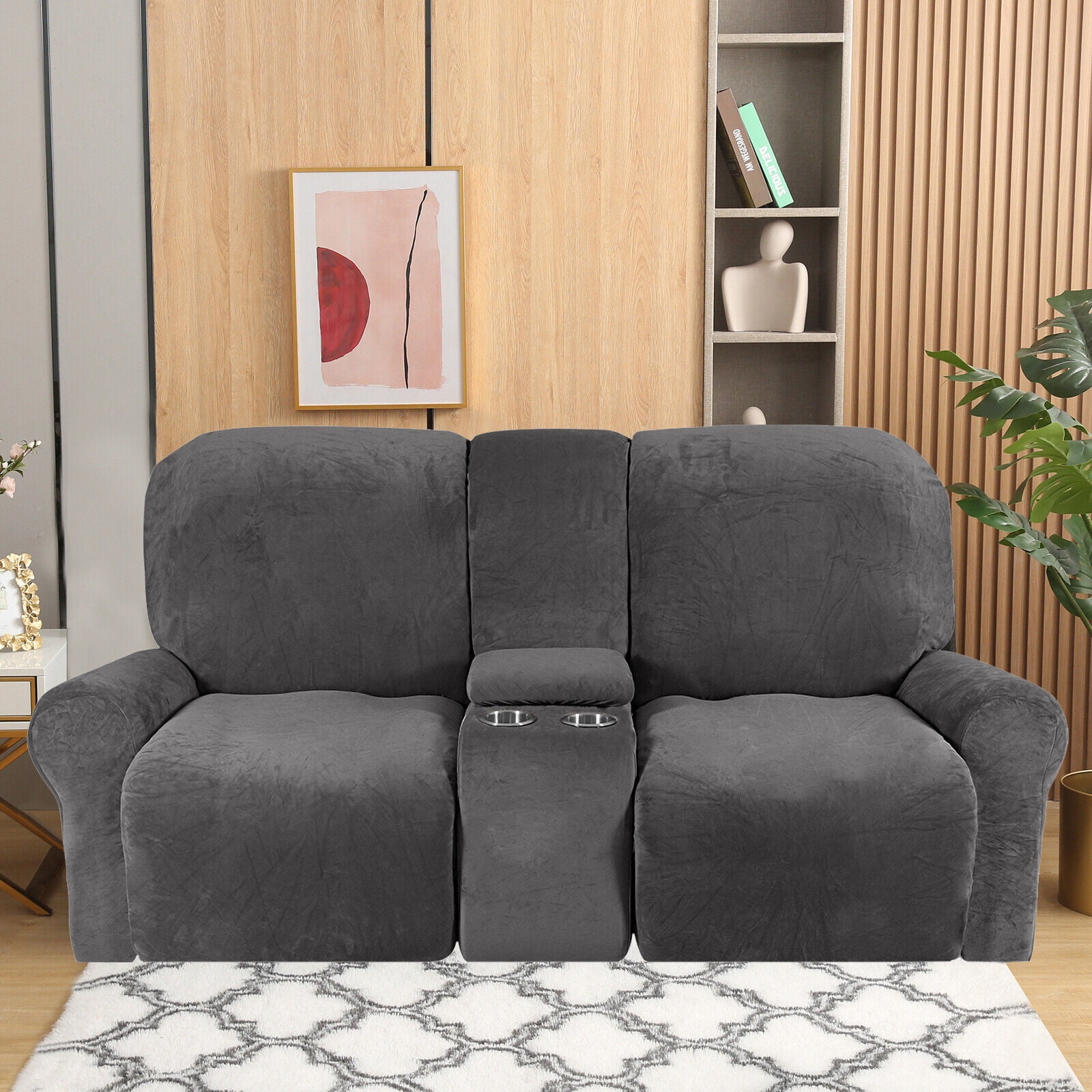 Recliner Sofa Covers 2Seat Loveseat Recliner Cover with Console