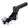 thumbnail image 1 of Gymax Triple Ball Swivel Adjustable Drop Turn Trailer Tow Hitch Mount For 2'' Receiver, 1 of 7