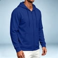 thumbnail image 5 of Fabrcox Mens Zip Up Hoodie Fleece Long Sleeve Sweat Shirt for Mens Fall Winter Warm Casual Outdoor Workout Jackets with 2 Pockets Blue L, 5 of 6