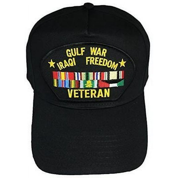 GULF WAR IRAQI FREEDOM VETERAN CAMPAIGN RIBBONS HAT OIF DESERT STORM SHIELD