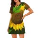 thumbnail image 1 of Easygdp Sunflower Camisón de manga corta para mujer, informal, estampado, 1 of 6