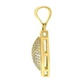 thumbnail image 3 of 10k 10kt Yellow Gold Mens Cubic-Zirconia Cluster Round Fashion Medallion Charm Pendant, 3 of 5