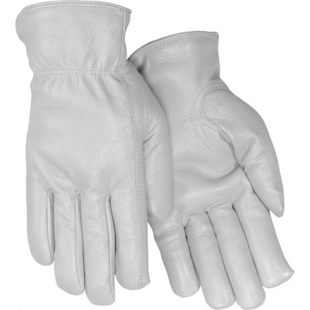 Red Steer 1765 Premium Grain Goatskin Leather Gloves, Shirred Elastic Back, Keystone Thumb, Self Hemmed, Size Large, Sold by Pair