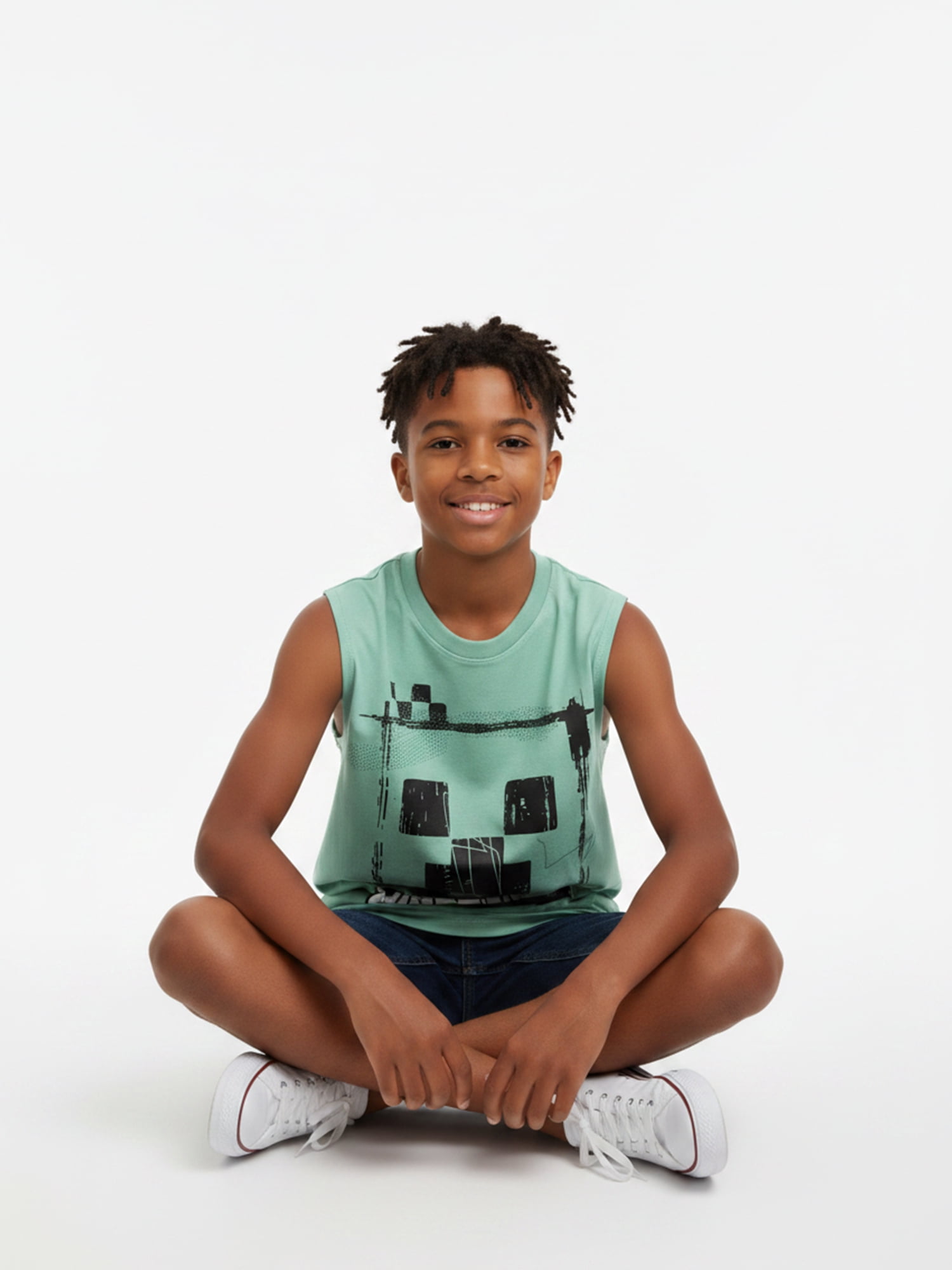 Minecraft Boys Creeper Graphic Muscle Tank Top, Sizes 4-18