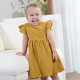 thumbnail image 2 of NIEWTR Robe pour Tout-Petites Filles Confortable à Fleurs à Volants Sans Manches Robe d'Été Bébé Douce Robe de Fête (Jaune, 2-3 Ans), 2 of 8