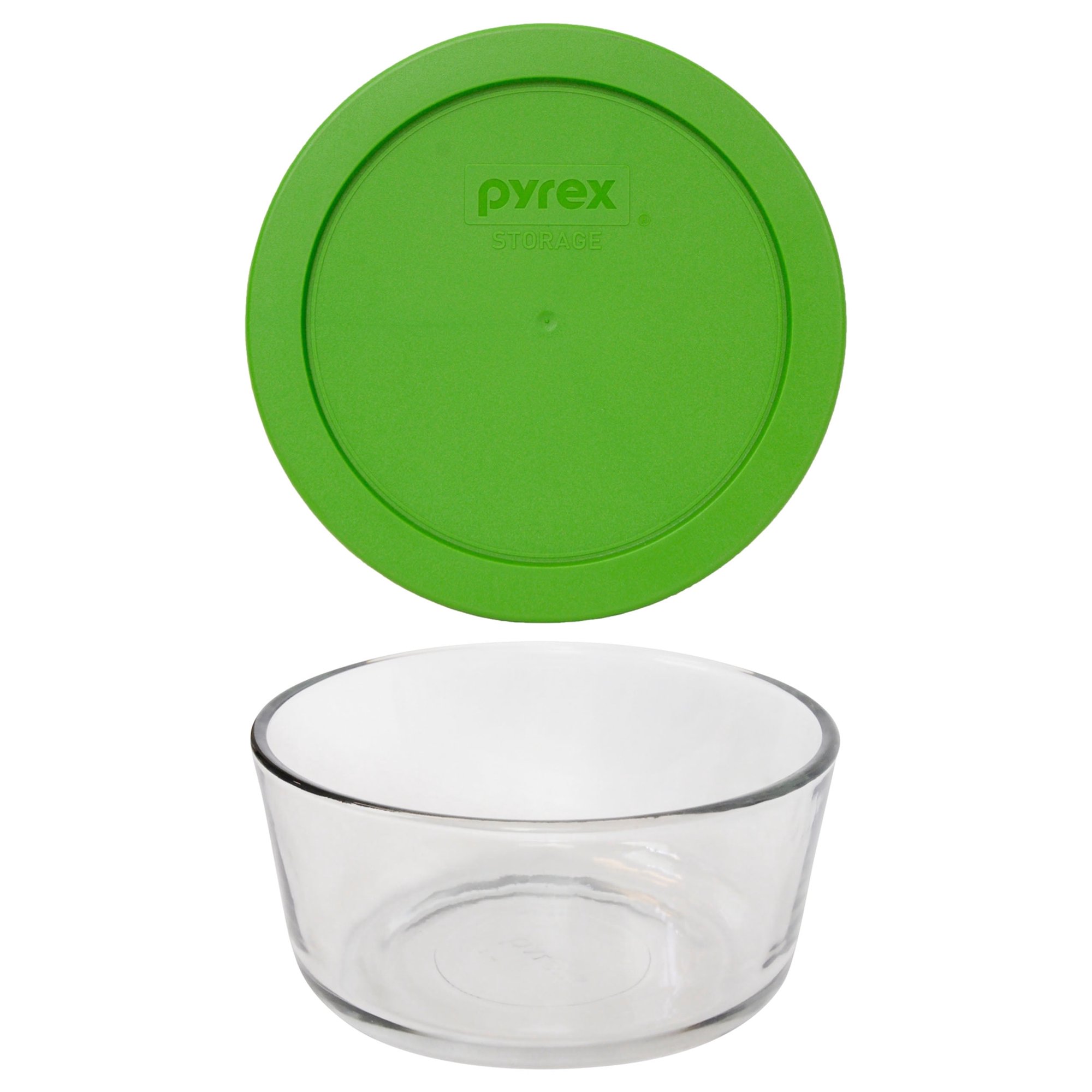 Pyrex 7201 4-Cup Glass Bowl & 7201-PC Lawn Green Lid - Made in USA