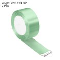 thumbnail image 2 of Unique Bargains 1.5 Inch Wide 24 Yards Satin Ribbon, 2 Pack Double Face Solid Crafts Roll for Party Home DIY Wrapping Decoration, Pale Green, 2 of 6
