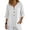 White, variant on Solid Color 3/4 Sleeve V Neck T Shirt for Women Casual Buttoned Pullover Tops Loose Fit Lightweight Soft Tees for Summer Daily Outfits and Loungewear