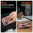 thumbnail image 7 of Designed for iPhone 16 Case Hidden with Card Holder & 360 Ring Stand/Kickstand, Hard PC + Soft TPU [Drop Protection] Heavy Duty Rugged Protective Cover For iPhone 16, Rosegold, 7 of 7