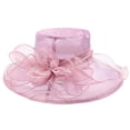 thumbnail image 1 of Sombrero para el sol Ongmies, liquidación, en oferta, para mujer, de organza, para iglesia, Kentucky Derby, tocado, para novia, fiesta de té, boda, accesorios morados, 1 of 2
