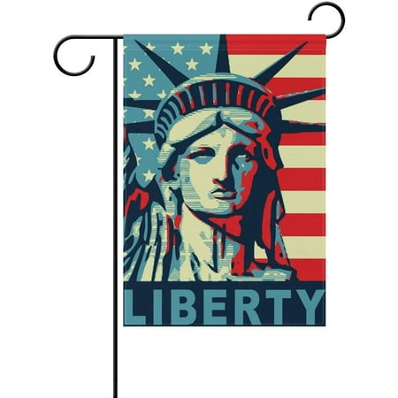 Htooq American Flag Statue Of Liberty Garden 12 X 18 Inch Yard Double Sided Decorative For Patio Lawn Outdoor Home Decor Canada Decorative Flag For Patio Lawn Outdoor, Statue Of Liberty Garden Flag