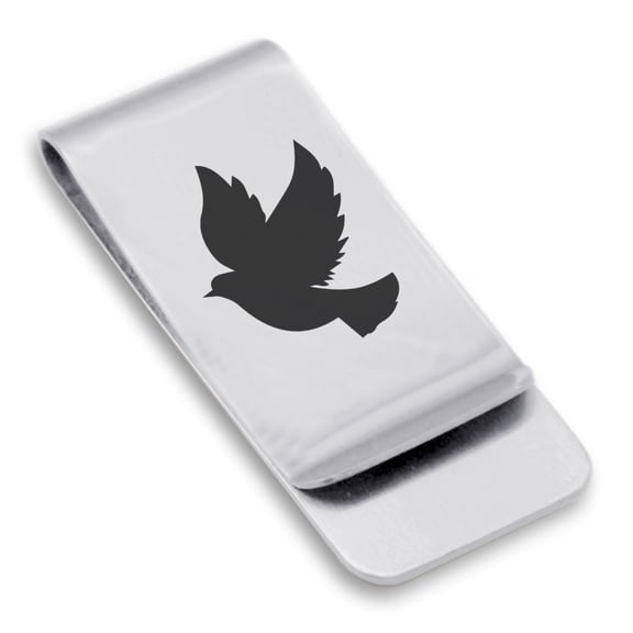 Stainless Steel Religious Dove Classic Slim Money Clip Credit Card Holder