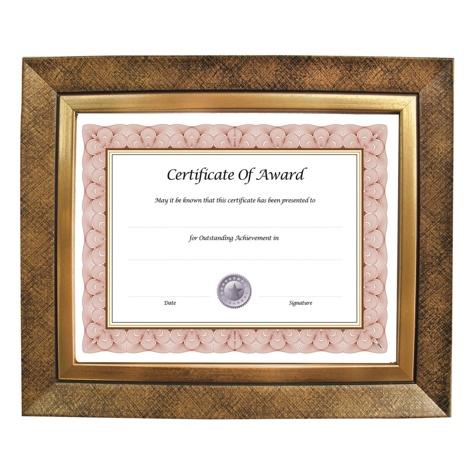 8.5" x 11" Executive Series Document/Photo Frame, Gold/Black Pattern w