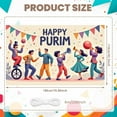thumbnail image 2 of Colorful Happy Purim Banner Festive Purim Display Mask Design Party Hat Decor Festive Backdrop for Jewish Holiday Purim Celebration Indoor Party, 2 of 9
