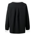 thumbnail image 4 of Landzoo One Fashion Contrast Collar Shirt Blouse Long Sleeve For Business Casual Wear And Style Outfits Stylish Beautiful Women's T-Shirts, 4 of 5