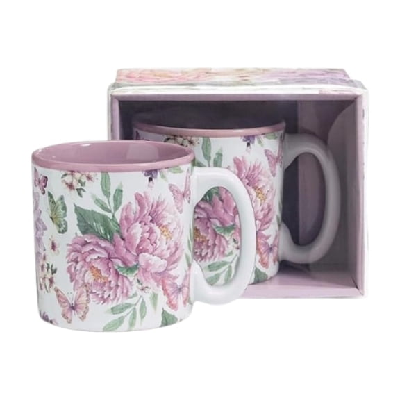 burton BURTON Mug Floral Blooms and Butterflies, 13-Ounce, Multicolor